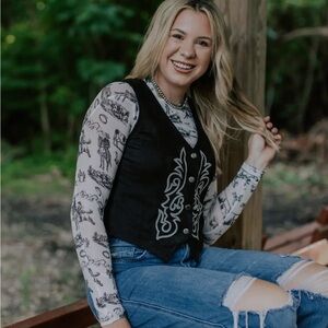 Boot Stitch Western Vest